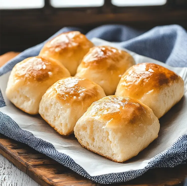 Fluffy no yeast dinner rolls fresh from oven
