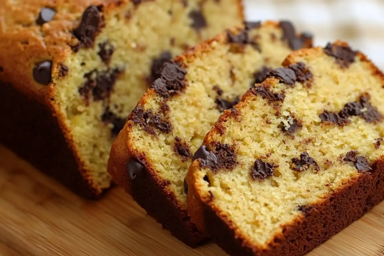 Freshly baked cake mix banana bread