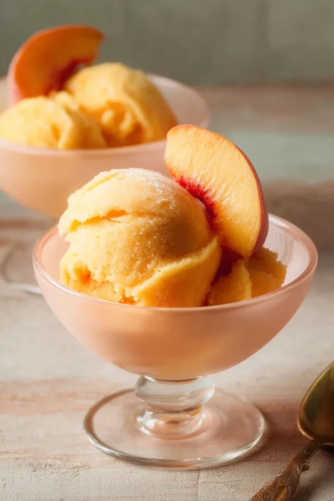 The Best Peach Sorbet Without Ice Cream Maker