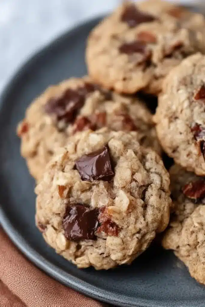 Cowboy Cookies Recipe: Chewy, Chunky, and Packed with Flavor 7 Close Up of Chunky Cowboy Cookies with Chocolate and Coconut
