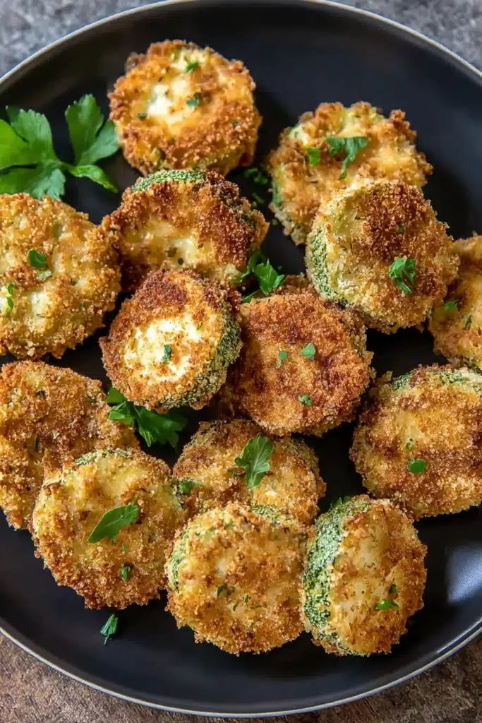Crispy air fryer Parmesan zucchini chips