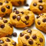 Classic Pumpkin Chocolate Chip Cookies | Amazing Fall Treat 9 Classic Pumpkin Chocolate Chip Cookies freshly baked with soft, golden-orange texture and melty chocolate chips