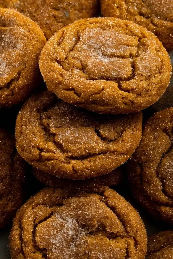 Chewy Maple Pumpkin Cookies – Cozy & Irresistible Treat 9 Close-up of chewy maple pumpkin cookies with sugar-dusted tops and crackly texture.