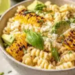 Creamy Street Corn Pasta Salad – Quick & Flavorful Favorite 8 Creamy street corn pasta salad with grilled corn, avocado, and herbs in a bowl