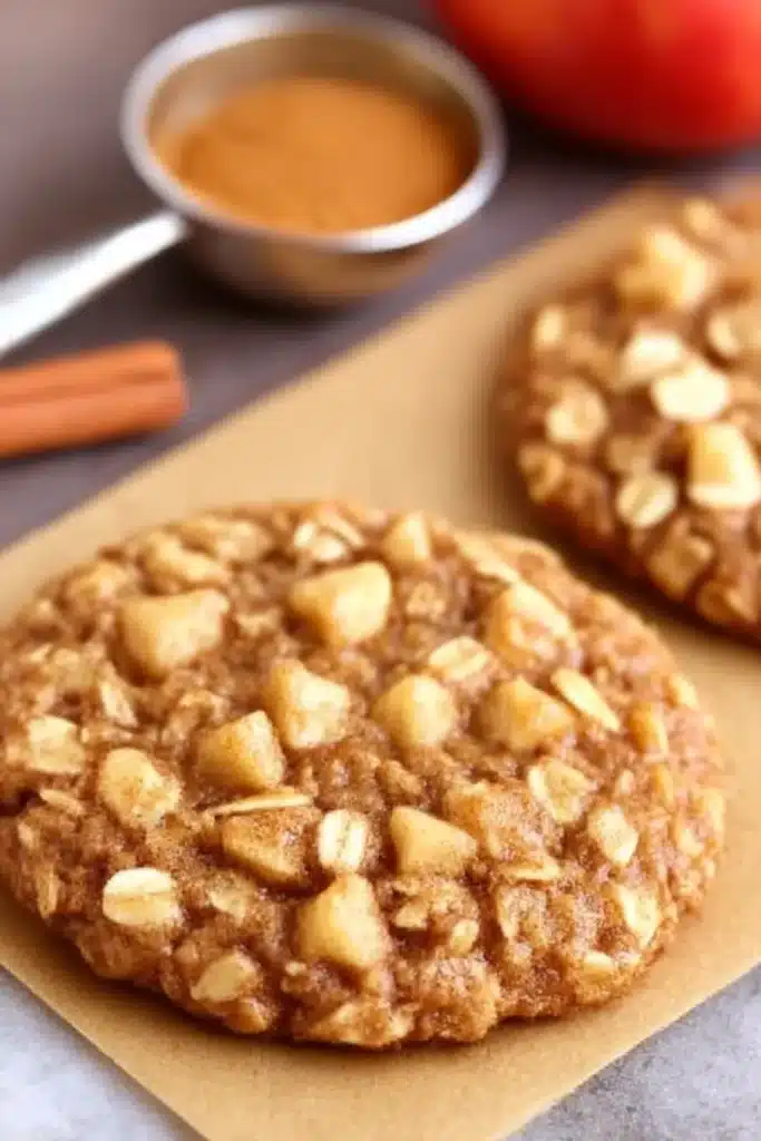 Easy Apple Pie Oatmeal Cookies – Soft & Healthy Treat 8 Easy apple pie oatmeal cookie with diced apples, cinnamon, and oats