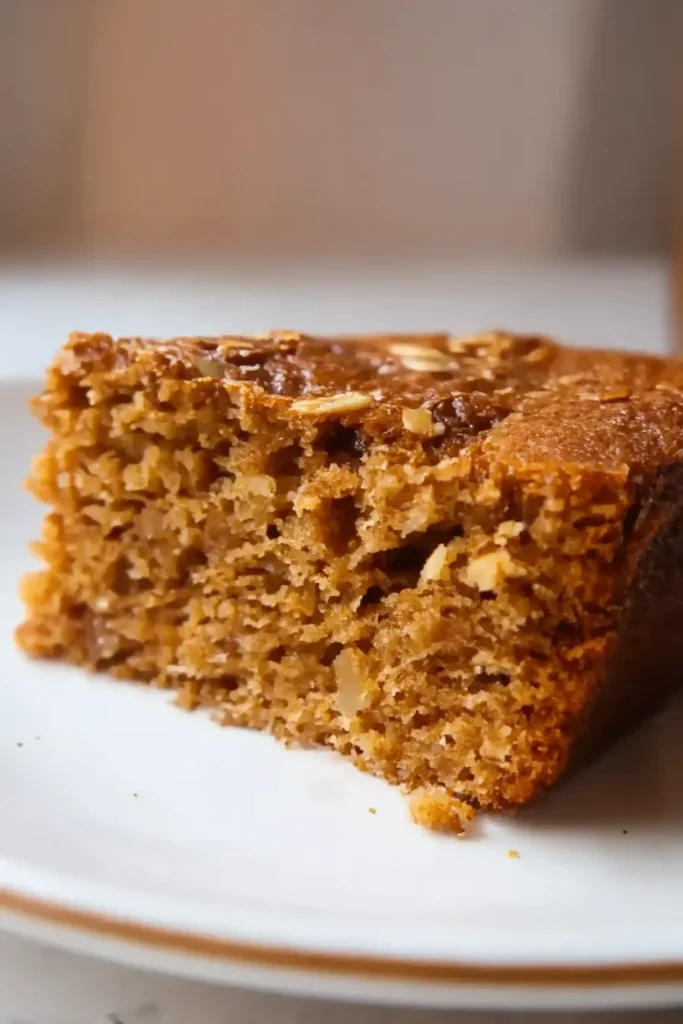 Easy Breakfast Oatmeal Apple Cake – Healthy & Quick Treat 17 easy breakfast oatmeal apple cake slice on white plate