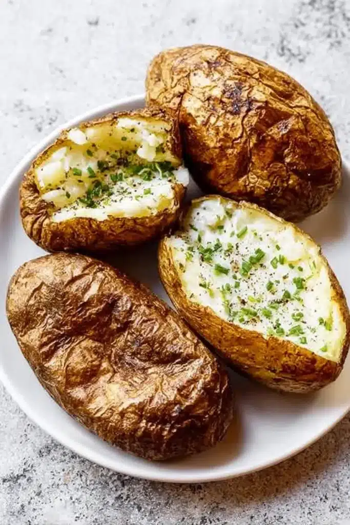 Air Fryer Baked Potatoes – Quick & Crispy Favorite 18 Fluffy air fryer baked potatoes with crispy skins and herbs