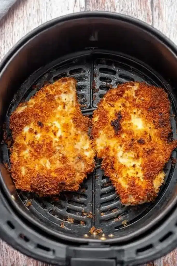 Air Fryer Panko Chicken Thighs | Crispy & Delicious Dinner 8 Crispy air fryer panko chicken thighs just cooked in black basket