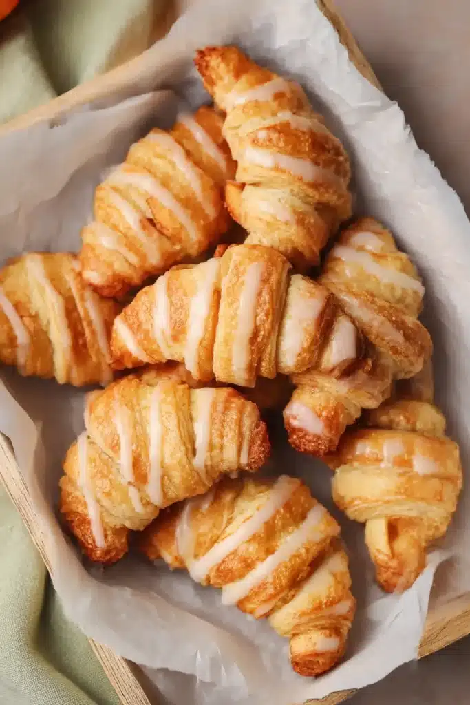 Easy Crescent Roll Apple Turnovers with golden crust and glaze