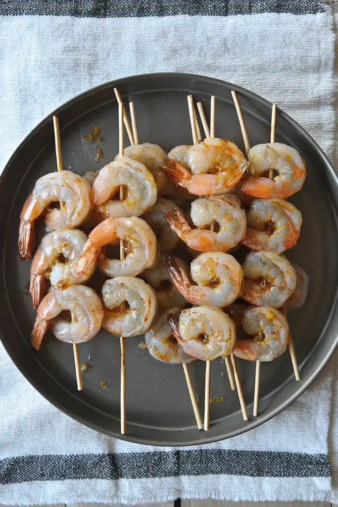 Grilled Shrimp Tacos with Mexican Corn – Amazing Summer Bite 9 Grilled Shrimp Tacos with Mexican Street Corn marinated on skewers