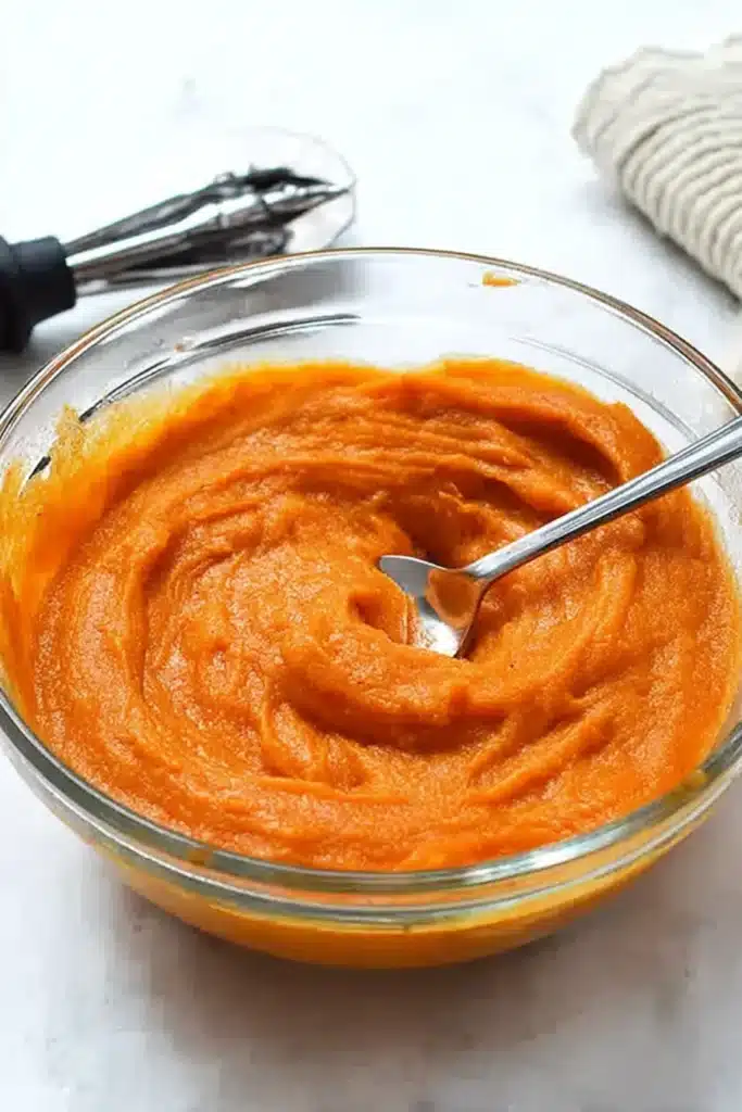 Pumpkin pie filling mixture for mini pumpkin pie crescent rolls