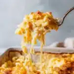 The Best Southern Baked Mac and Cheese | Soulful & Creamy 10 The Best Southern Baked Mac and Cheese with melted cheese pull from baking dish