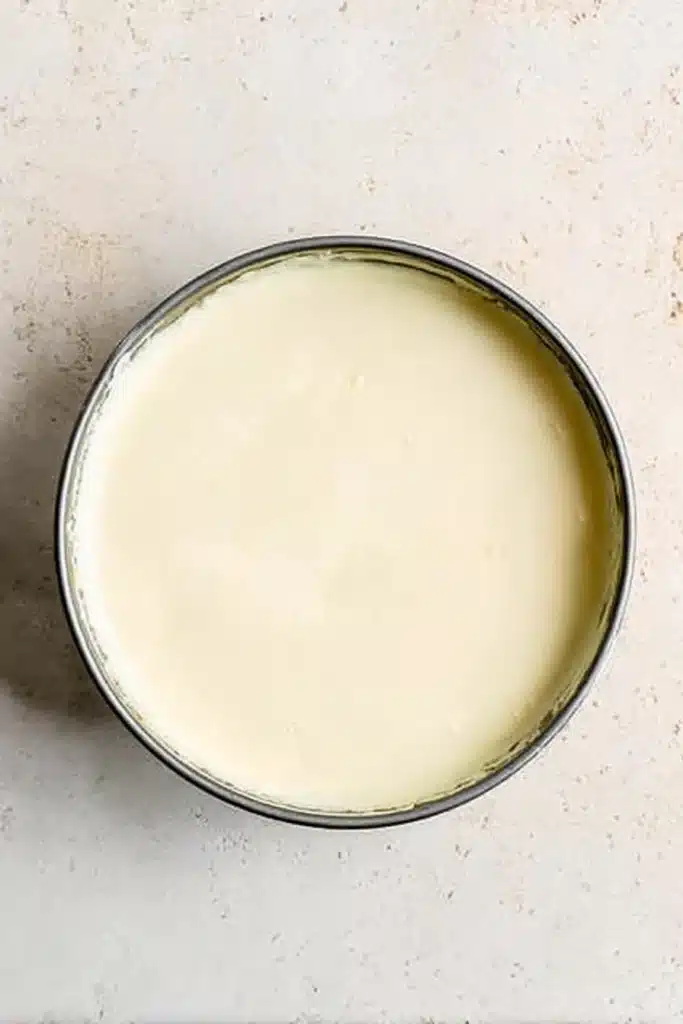 Classic New York Cheesecake Recipe – Foolproof & Delicious 21 Smooth cheesecake batter in springform pan for classic New York cheesecake