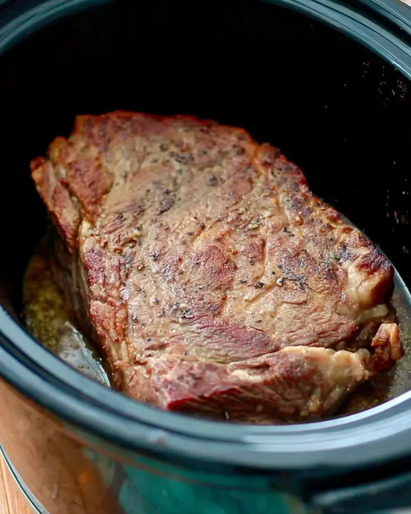 Seared Easy Mississippi Pot Roast with buttery juices and peppers