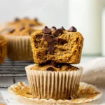 Moist Pumpkin Chocolate Chip Protein Muffin Bite