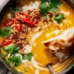 Thai Coconut Pumpkin Soup – Easy, Creamy, Amazing Comfort 14 Thai coconut pumpkin soup with coconut milk, chili, herbs, and crispy roti
