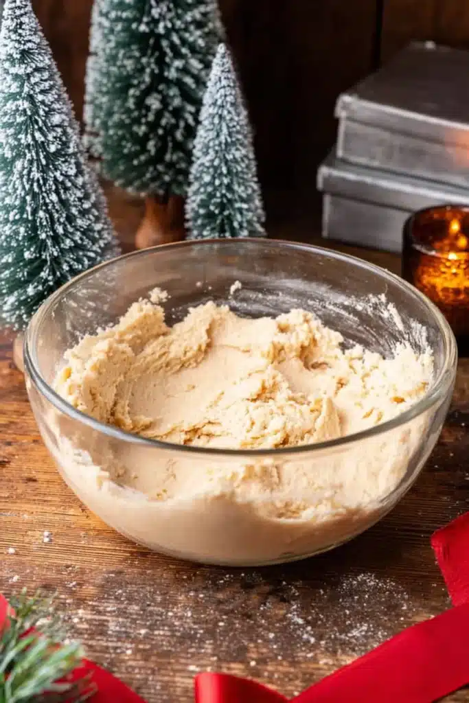 Chewy Sugar Cookies Recipe – Soft, Buttery & Amazing Treat 18 Sugar cookie dough in a glass bowl ready for baking