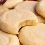 Chewy Sugar Cookies Recipe – Soft, Buttery & Amazing Treat 23 Soft chewy sugar cookies with a bite showing their tender center