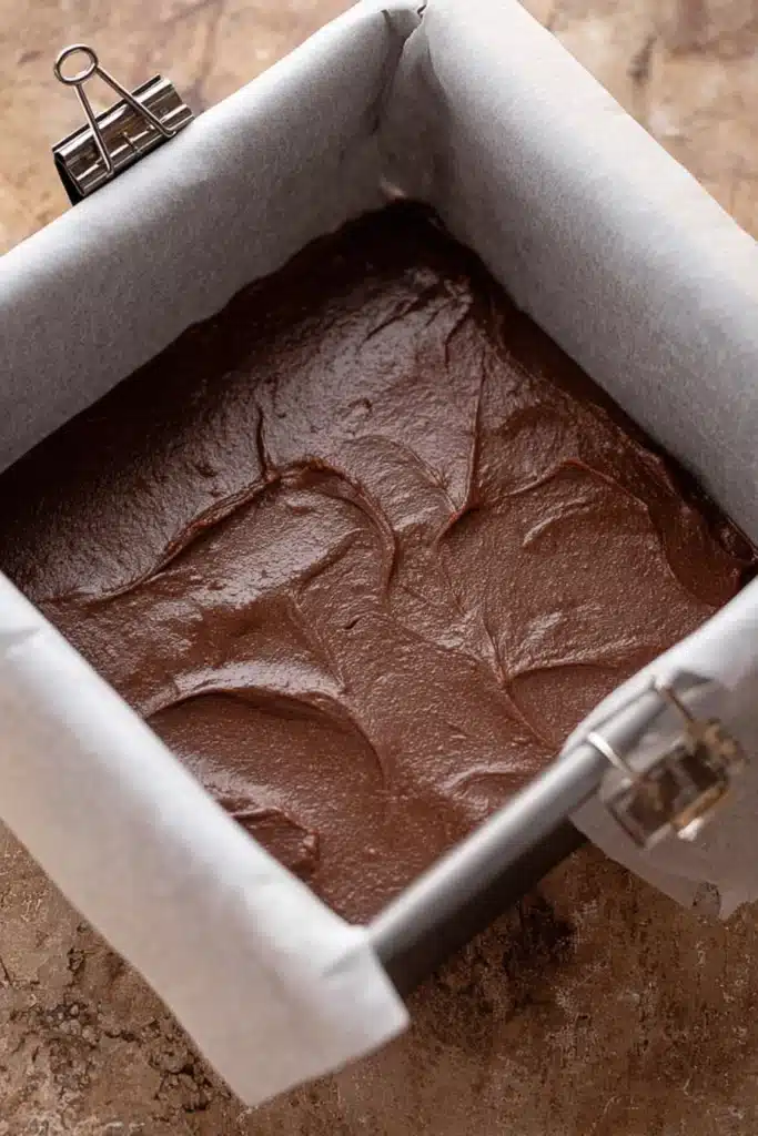 The Best Christmas Fudge | Simple, Festive & Delicious 18 The Best Christmas Fudge Recipe chocolate layer in parchment-lined pan