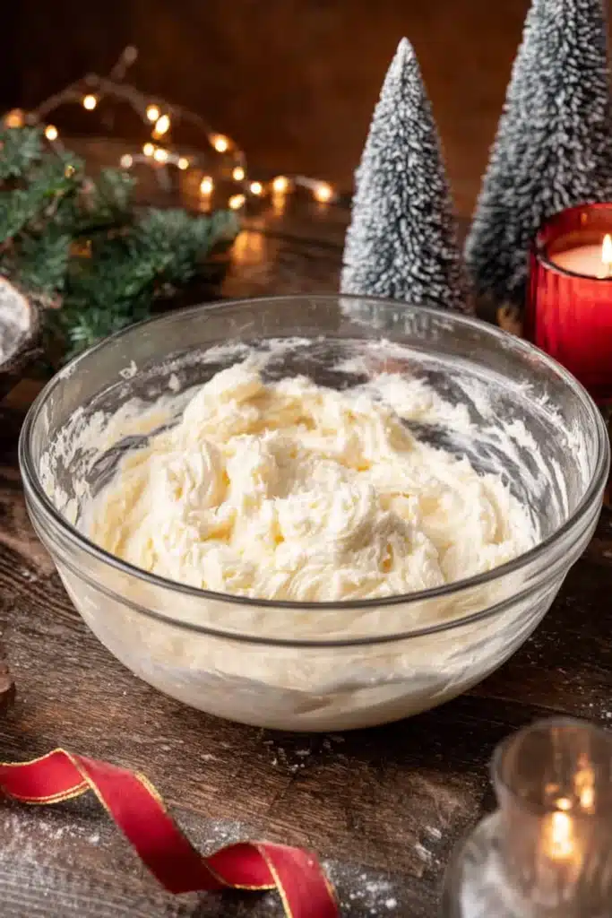 Chewy Sugar Cookies Recipe – Soft, Buttery & Amazing Treat 17 Creamed butter and sugar in a glass bowl for chewy sugar cookies