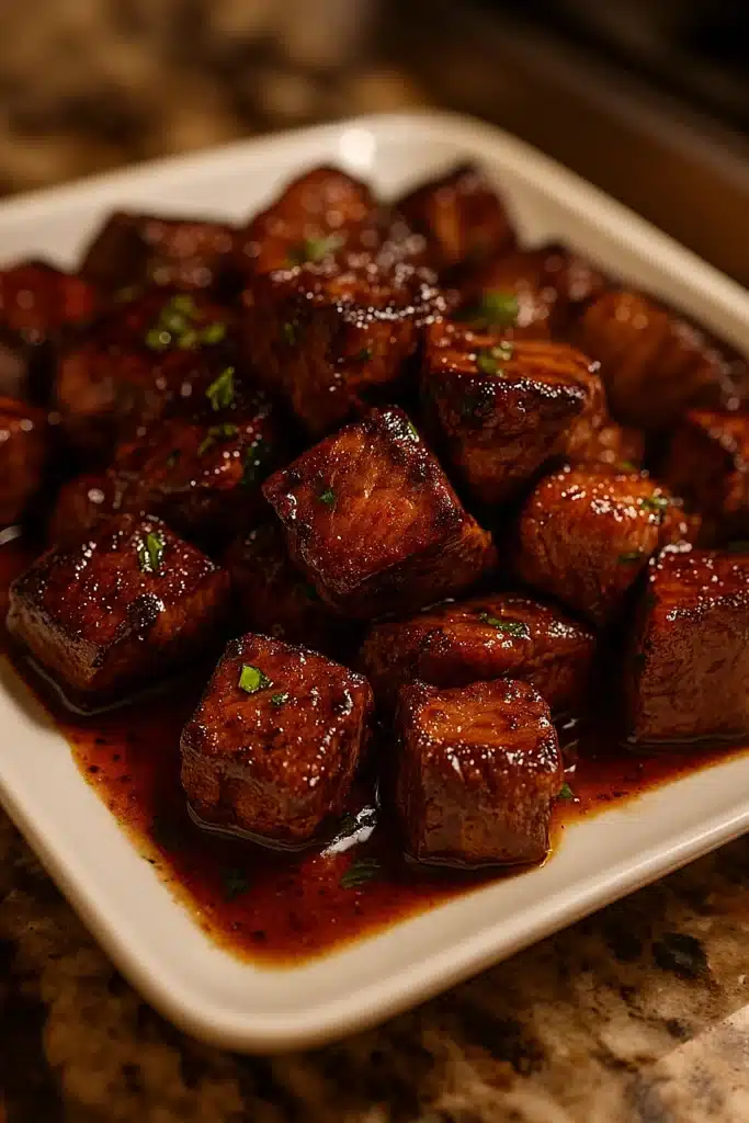 Roadhouse Steak Bites: Juicy & Quick Texas-Style Favorite 9 Juicy Roadhouse steak bites sizzling with pan sauce and parsley