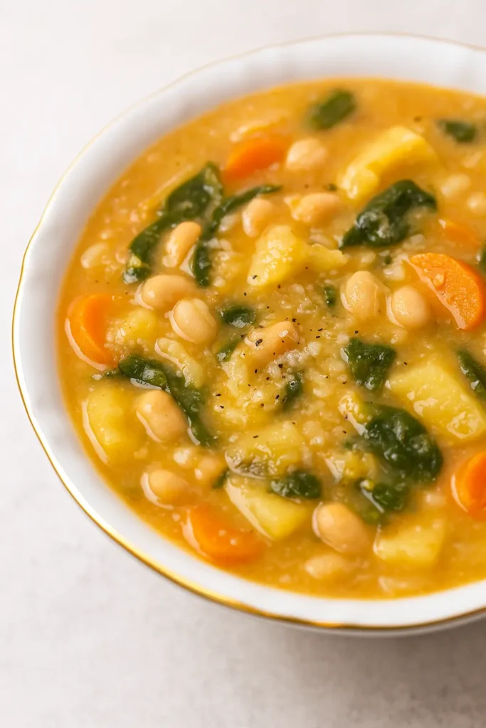 The Best White Bean Soup | Amazing Comfort Recipe 9 The Best White Bean Soup close-up showing creamy glossy texture in a white bowl