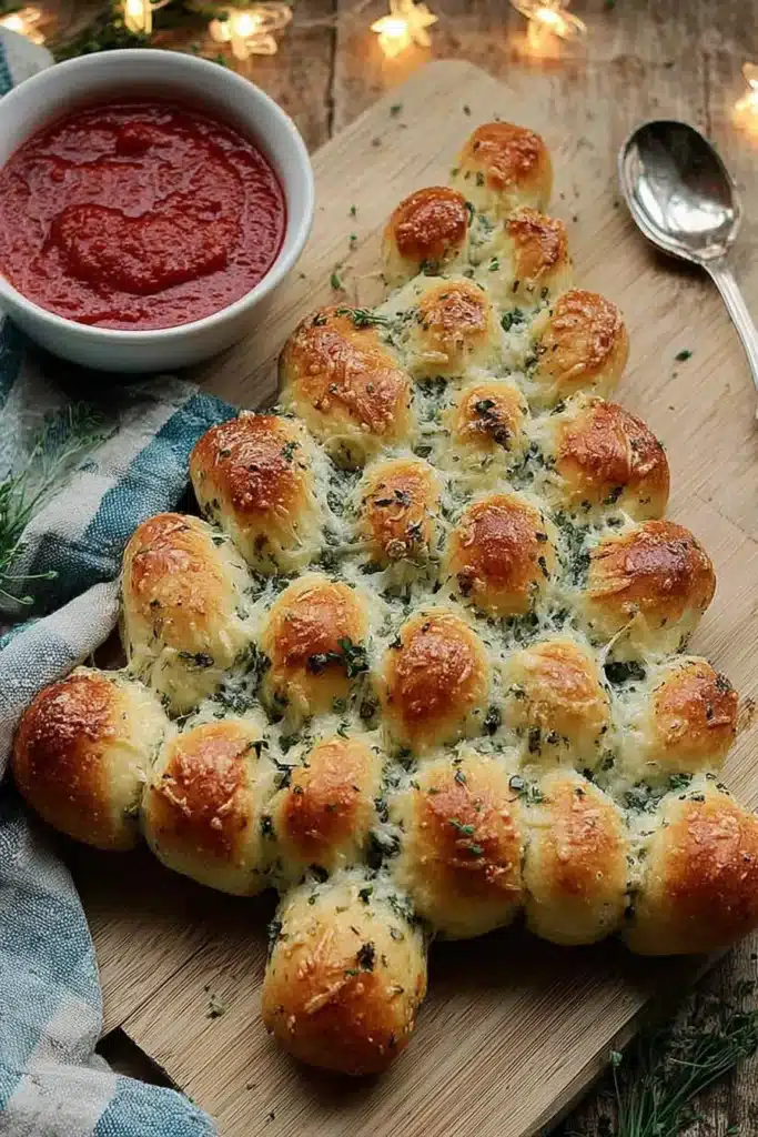 Christmas Tree Bread | Simple & Amazing Holiday Appetizer 10 Cheesy Christmas tree pull-apart bread with herbs and marinara sauce
