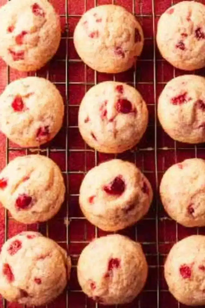 Cherry Cookies – Soft, Buttery & Delicious Holiday Treat 14 Freshly baked cherry cookies cooling on wire rack