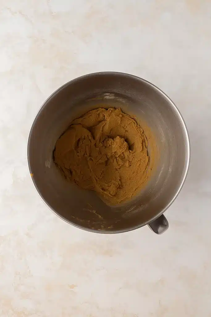 Amazing Crumbl Gingerbread Cookies Copycat Recipe 14 Crumbl gingerbread cookies dough mixed in a metal bowl