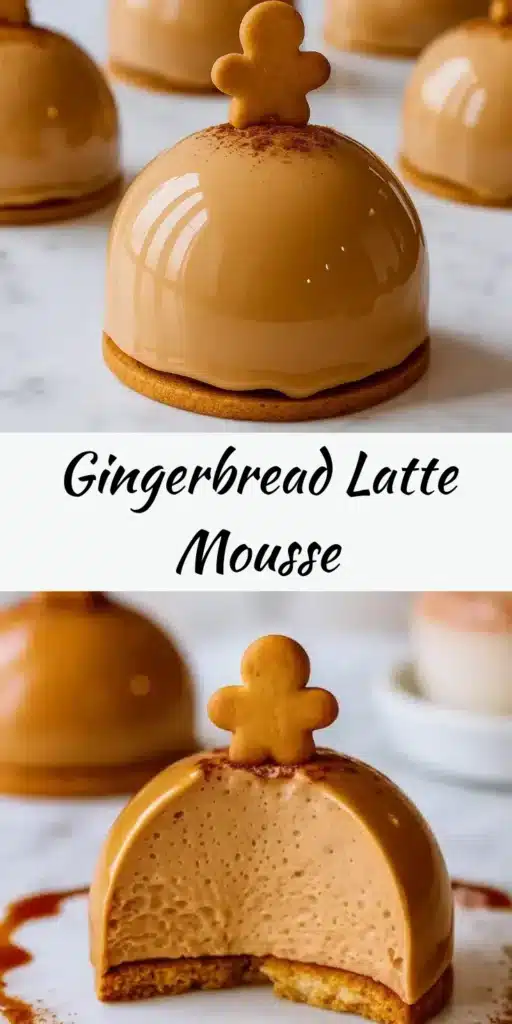 Easy Gingerbread Latte Mousse topped with whipped cream and gingerbread crumbs.