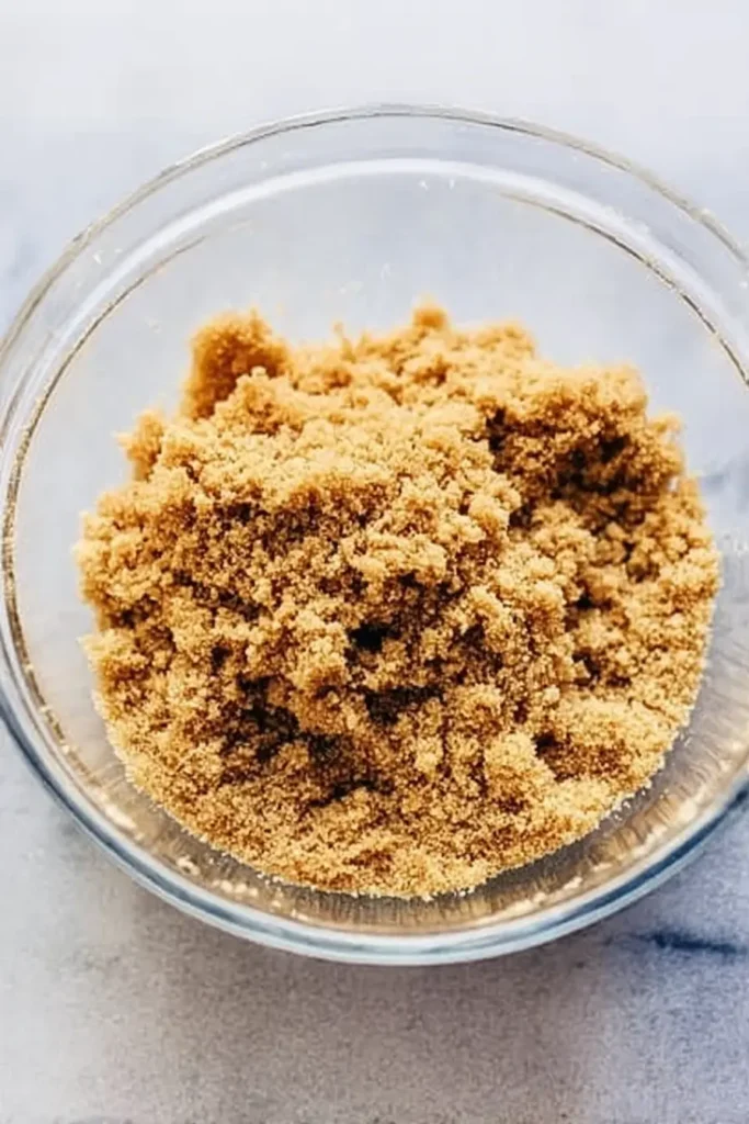 Pumpkin Cheesecake Bars | Amazing Creamy Fall Treat 16 Graham cracker crust mixture in a glass bowl for pumpkin cheesecake