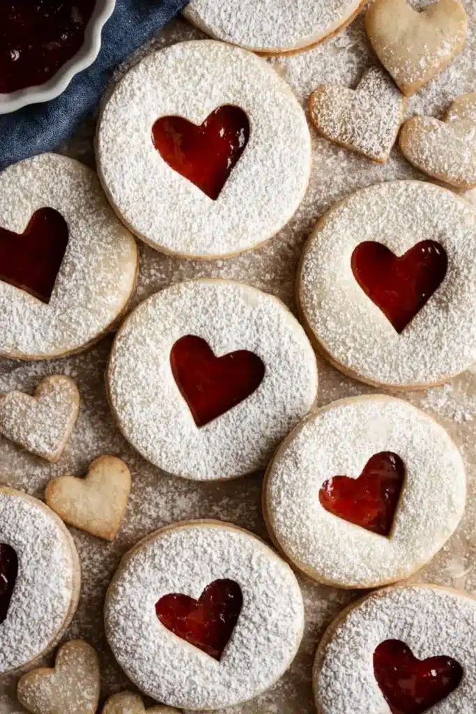 Best Jam Cookies – Sweet, Buttery & Irresistibly Good 7 Best Jam Cookies with heart cutouts filled with strawberry jam