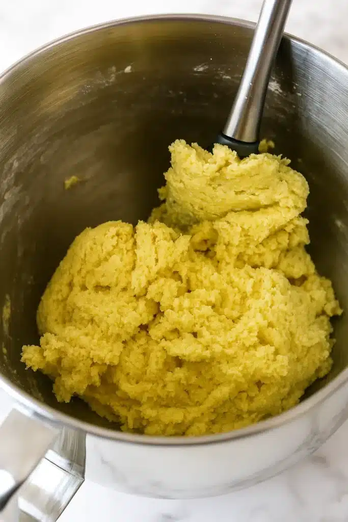 Chewy Snickerdoodle Cookies – Ultimate Soft Holiday Treat 24 Chewy snickerdoodle cookie dough in mixing bowl ready for shaping