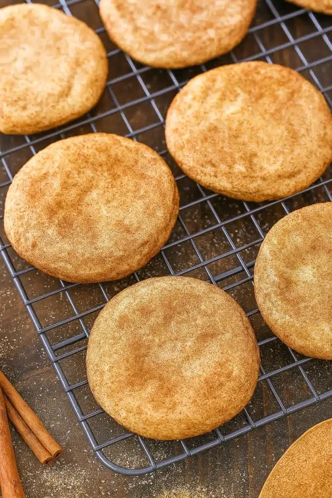 Chewy Snickerdoodle Cookies – Ultimate Soft Holiday Treat 20 Chewy snickerdoodle cookies cooling on a wire rack with cinnamon sugar