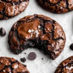 Easy Fudgy Chewy Brookies with glossy crackled tops and a fudgy center