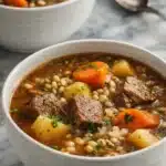 Hearty Crockpot Beef and Barley Soup