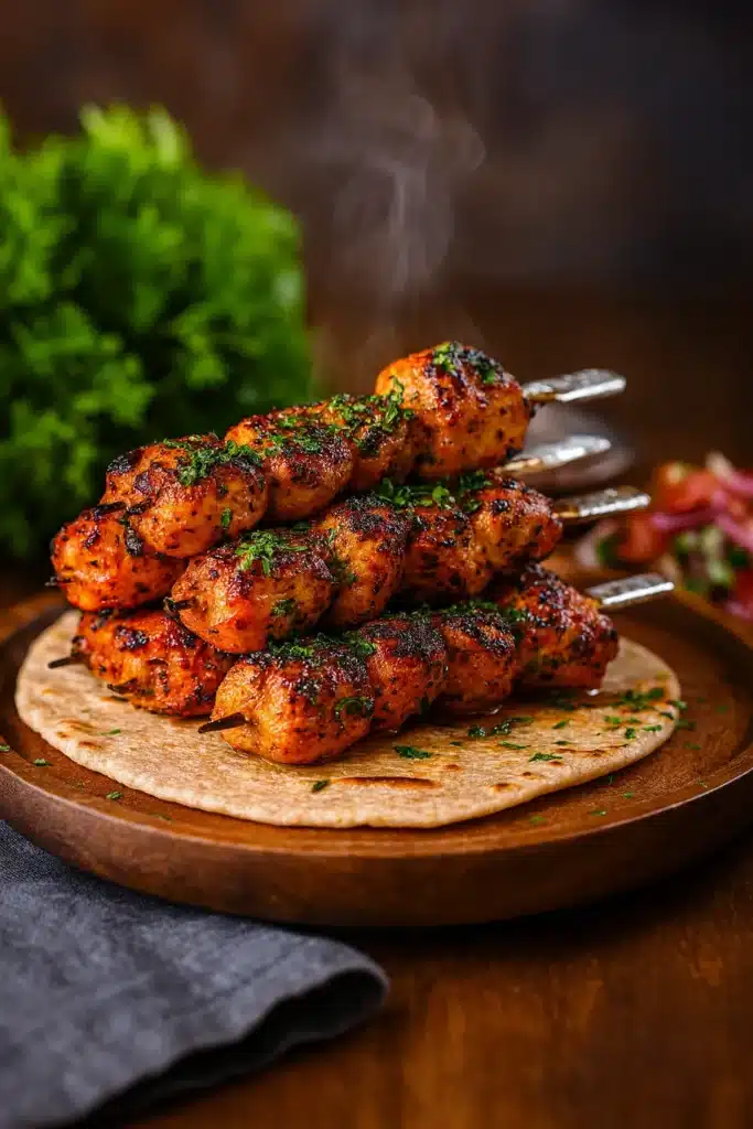 Indian Tandoori Chicken Tikka Kebab Skewers | Easy Dinner 9 Indian Tandoori Chicken Tikka Kebab Skewers