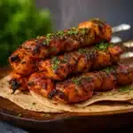 Indian Tandoori Chicken Tikka Kebab Skewers