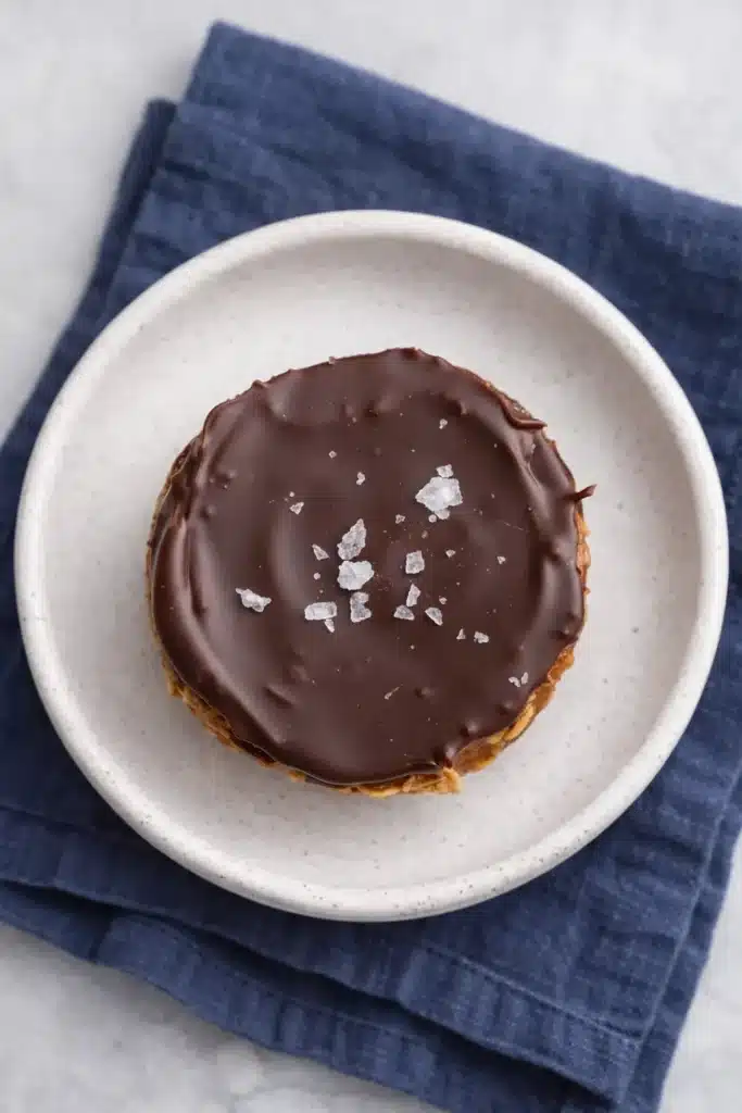 No bake peanut butter oat cup with dark chocolate