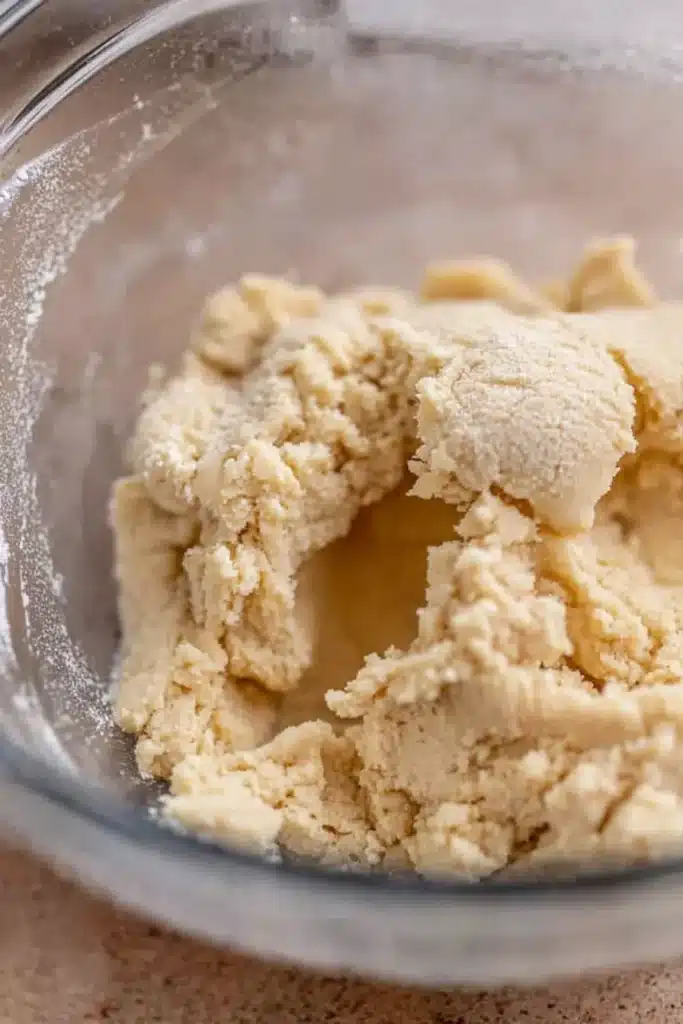 Cutout Sugar Cookies – Soft, Buttery & Perfect for Christmas Decorating 11 sugar cookie dough in mixing bowl for cutout sugar cookies