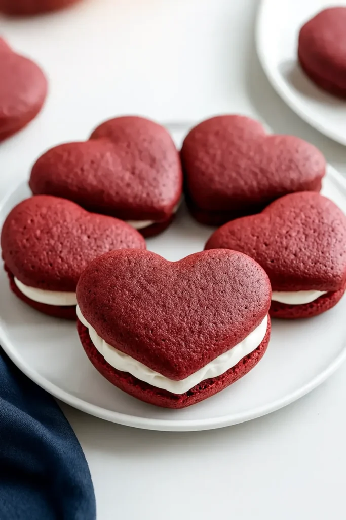 Tasty Heart-Shaped Red Velvet Whoopie Pies