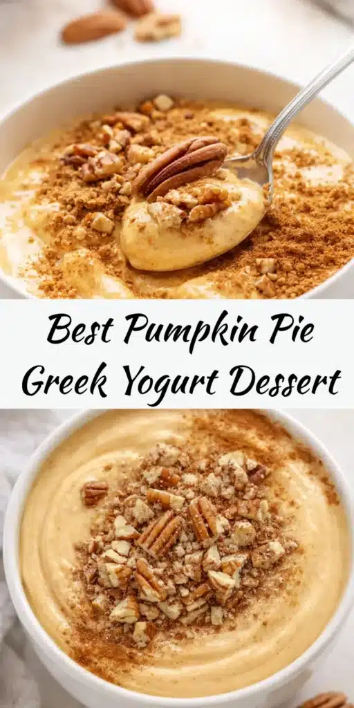 Best Pumpkin Pie Greek Yogurt | Simple Creamy Dessert 6 Best Pumpkin Pie Greek Yogurt Dessert with pecans and brown sugar crumble