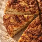 Sweet cinnamon swirl eggnog bread pudding with golden crust and cinnamon sugar