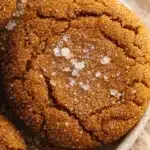 close-up of buttery honey pumpkin cookies sprinkled with sugar and sea salt