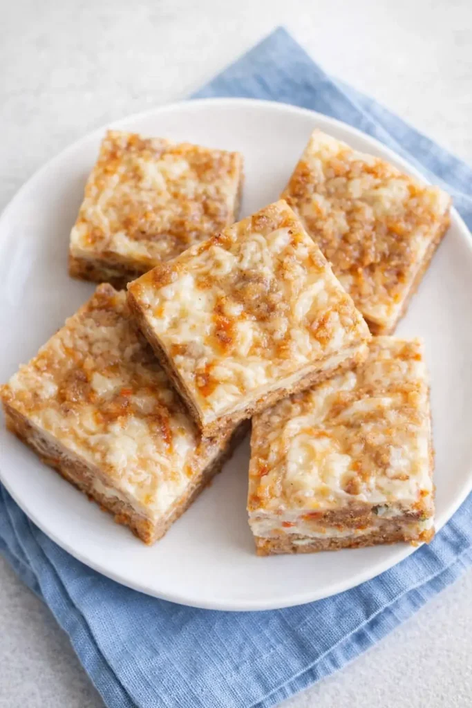 Carrot cake bars with cream cheese swirl