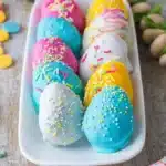 Colorful Easter Egg Oreo Balls with pastel candy coating and sprinkles
