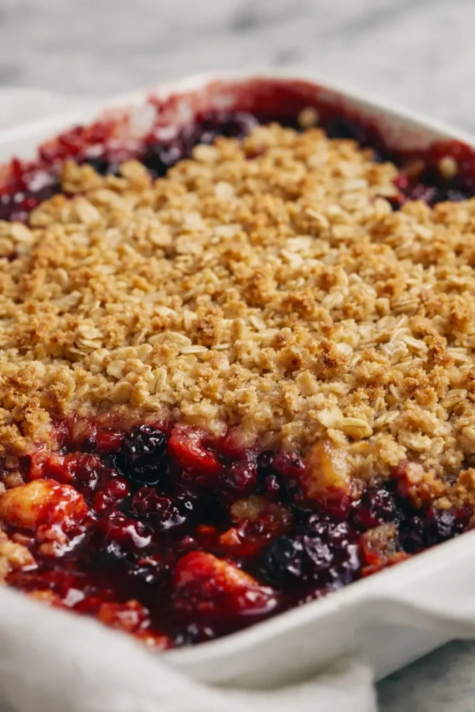 Flaky Berry Crisp with Frozen Berries | Easy & Delicious 5 Flaky berry crisp with frozen berries baked to golden perfection