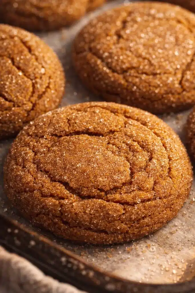 Buttery Honey Pumpkin Cookies: A Soft, Sweet Fall Favorite 6 freshly baked buttery honey pumpkin cookies on parchment paper