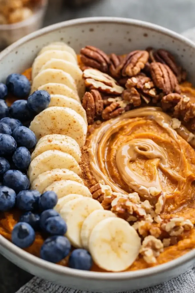 Sweet Potato Breakfast Bowls Amazing Cozy Start 7 Sweet Potato Breakfast Bowls with almond butter bananas and blueberries