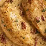 Creamy crockpot marry me chicken with sun dried tomatoes and garlic parmesan sauce